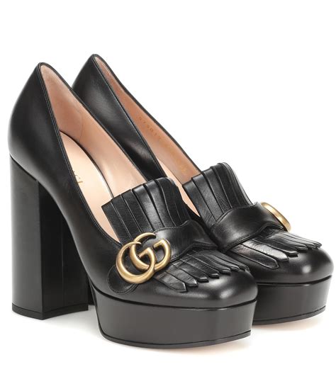 gucci black pumps|gucci marmont platform pumps.